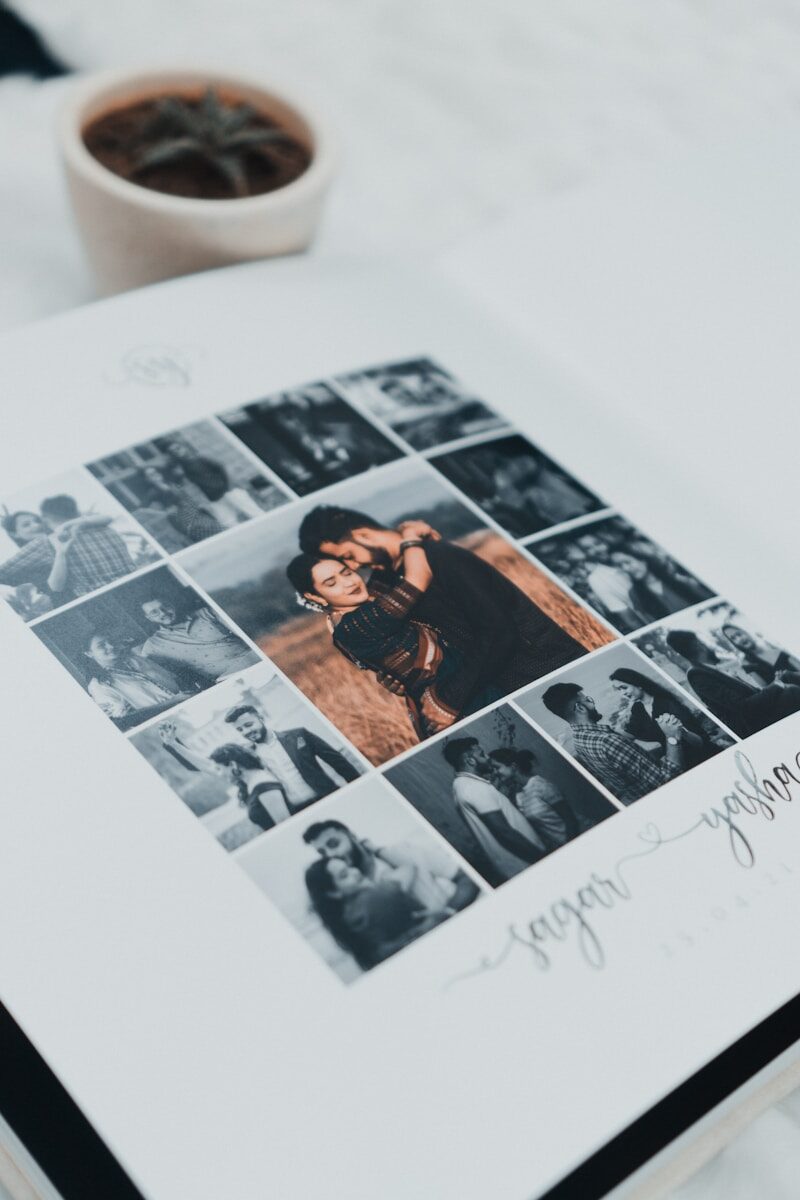 Álbum impreso y galería digital incluidos en un paquete profesional de fotografía y video.